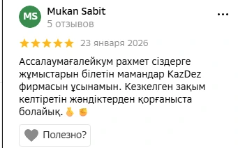 Отзыв клиента KazDez в 2ГИС